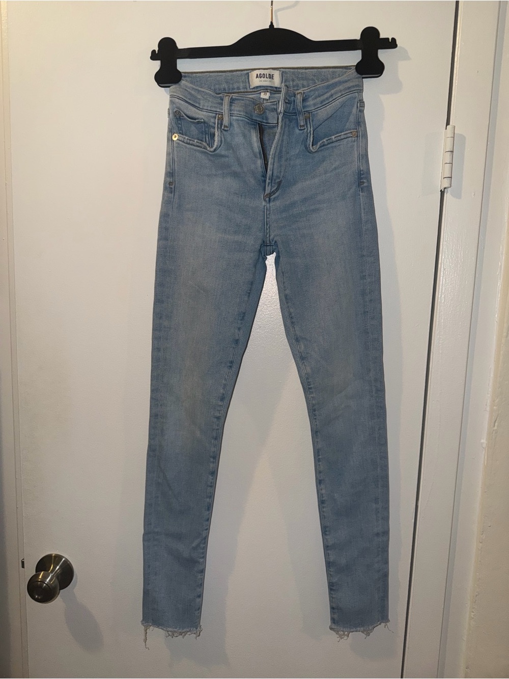 Agolde Light Wash High-Rise Skinny Jeans